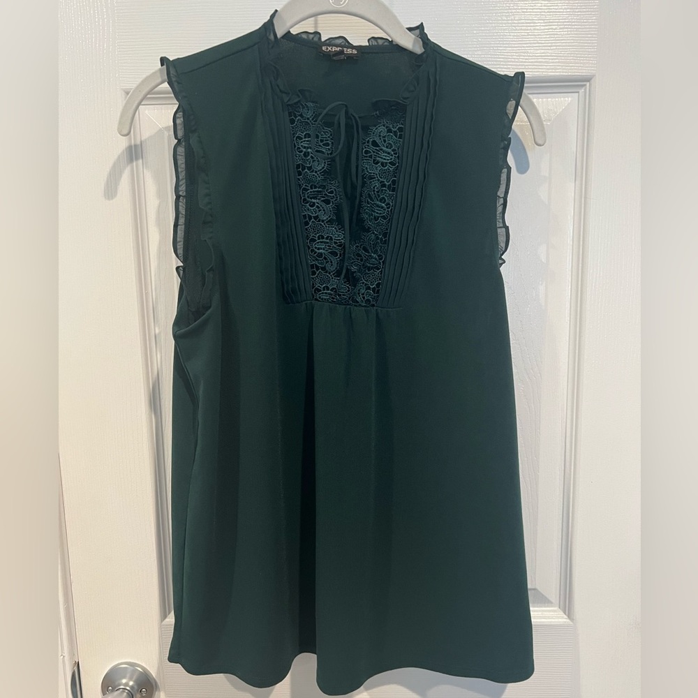 Express Hunter Green Sleeveless Top
